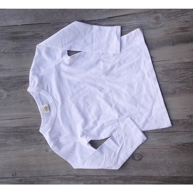 coton filles hauts enfants printemps automne vêtements enfants t-shirts pour bébé garçons à manches longues t-shirts solide noir blanc
