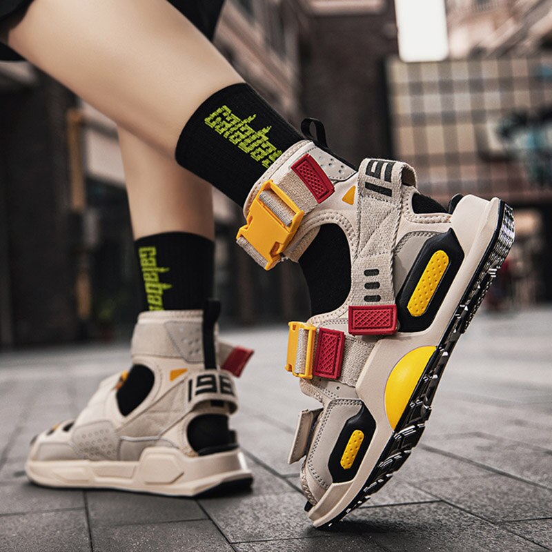 Vesonal Zomer Persoonlijkheid Hip Hop Schoenen Mannen Sandalen Voor Man High Top Sandalias Sandal Slides Rome Straat Rock