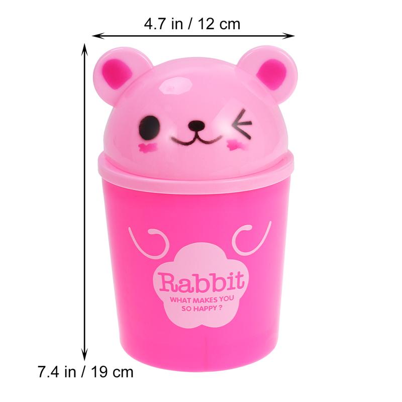 1pcs Cute Plastic Swing Lid Mini Trash Can Trash Bin Lovely Garbage Storage Bucket For Kitchen Storage Table Desk Car Decoration: red panda