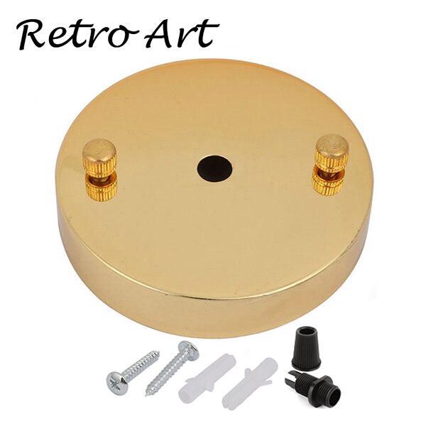 vintage Metal Ceiling Rose edison style Ceiling Canopy antique industrial bronze ceiling plate: Golden