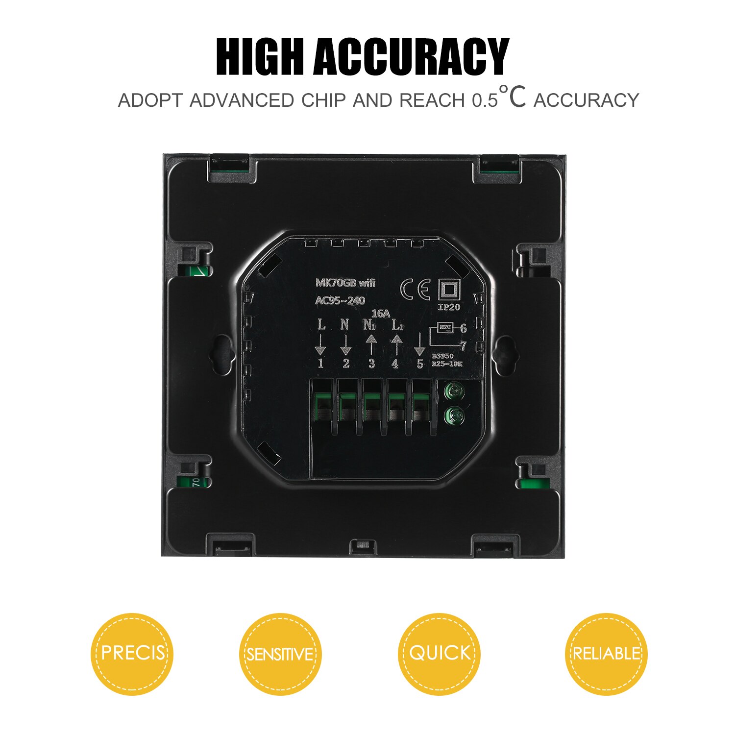 Smart Wifi Thermostat Programmable Water Heating Thermostat Temperature Controller LED Display Touchscreen Remote Control