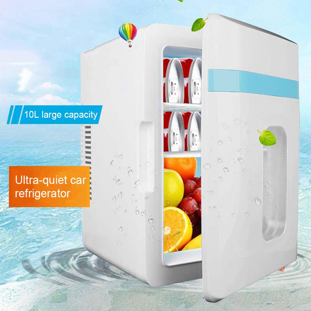 10L Car Mini Refrigerator Car 12V-220V Beverage Cooler Warmer 60W Dual-uses Mini Fridge Cosmetic Freezer For Home Office Car