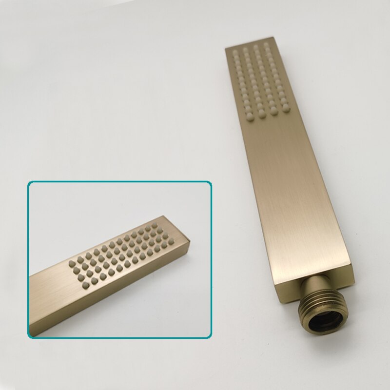 Brushed Gold Hand Shower System Set with Wall Mounted Concealed Tap Faucet Mixer Round and Square and Cold Bathroom Fixture: Square Hand shower