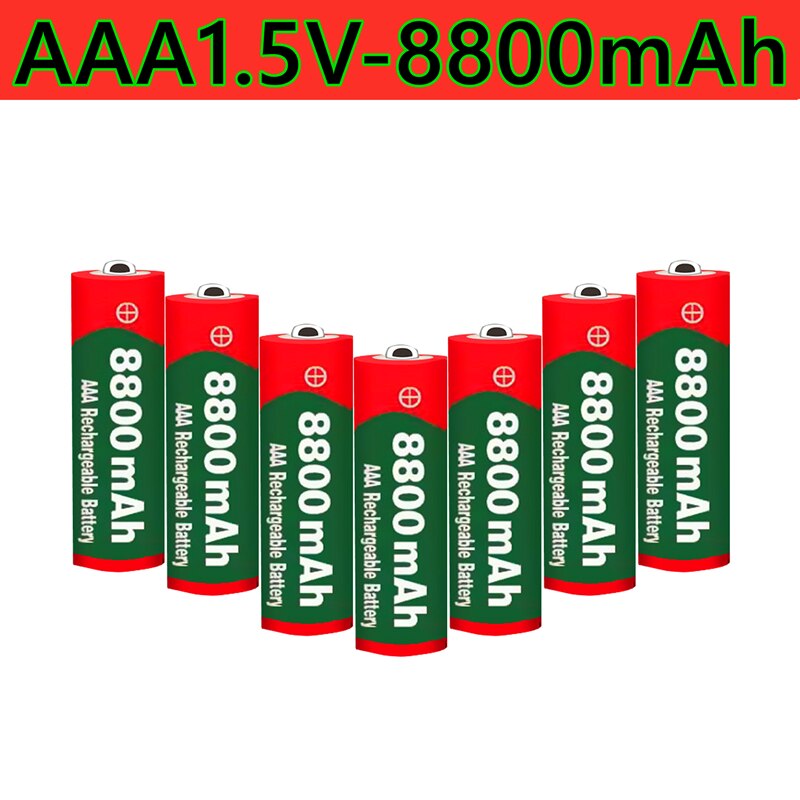 Pilas alcalinas AAA de gran capacidad para juguetes, pilas alcalinas AAA de MAH y 8800 V con control remoto, novedad de 1,5