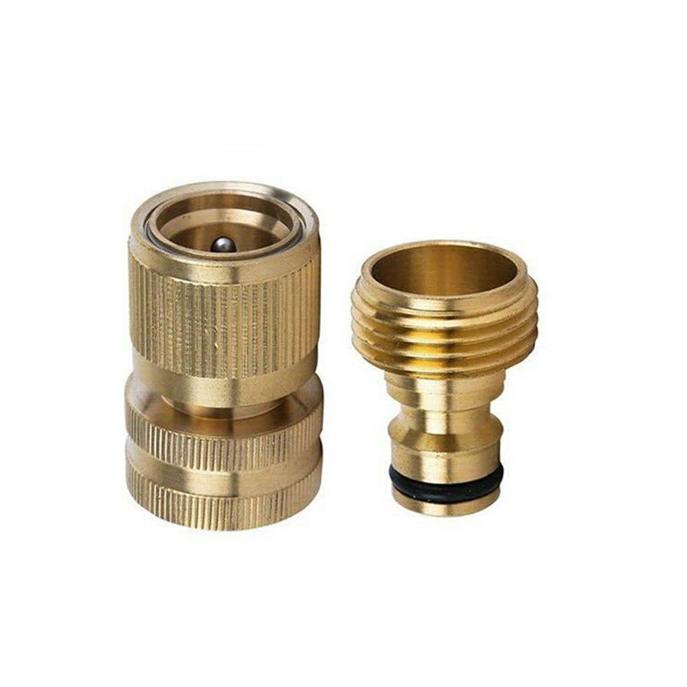 Two Sizes Garden Hose Quick Connect Brass Quick Hose Hose Fitting Connectors Connector Garden Water U2Q9: Default Title
