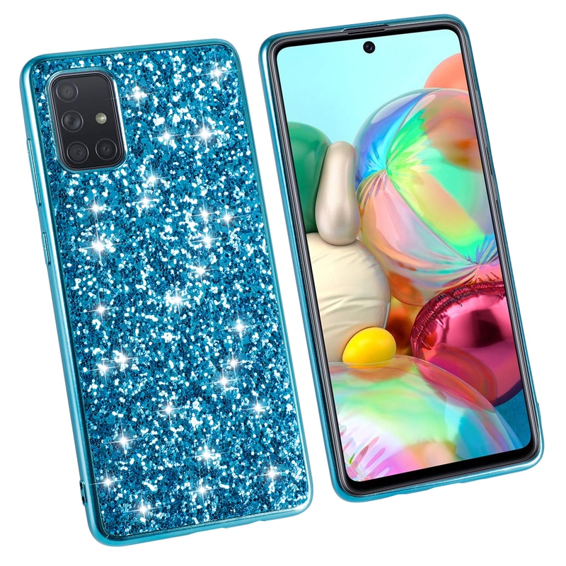 Pour Samsung Galaxy A51 étui Bling diamant paillettes couverture arrière pour Samsung A 51 A71 Anti-chute souple Silicone cadre étuis