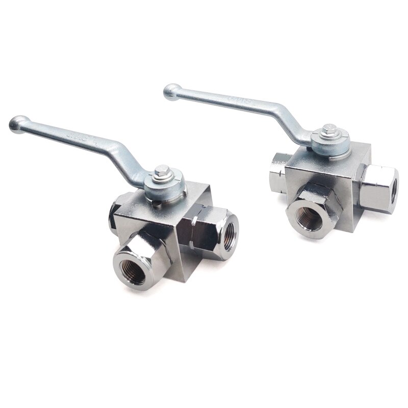 Stainless steel high pressure three-way ball valve 304 internal thread KHB3K/VH3V-G1/4 3/8