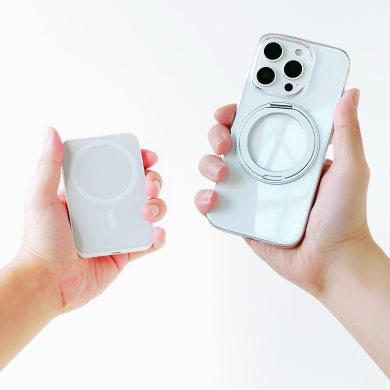 360 ° Coque de téléphone transparente avec béquille rotative MagSafe, étui rigide Transparent pour iPhone 16 pro max 15 Pro 14 13 12