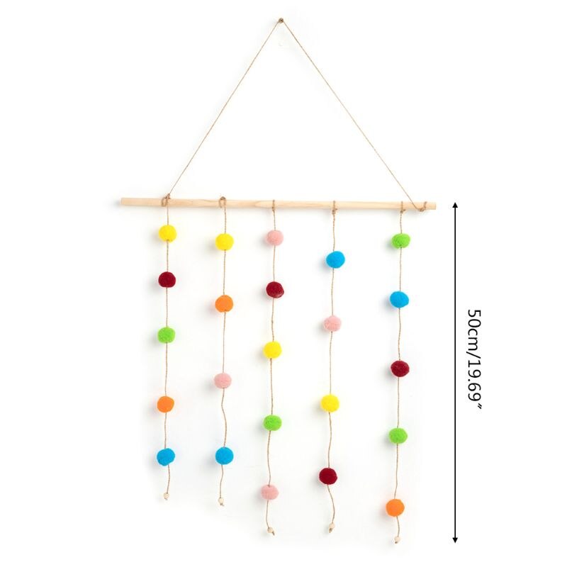 Trä vägghängande dekor regnbåge handgjorda konst ornament barn sovrum dekoration