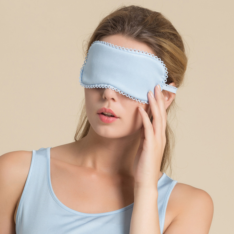 Mascarilla de seda Natural para los ojos, transpirable, suave, para dormir, cómoda, de colores caramelo