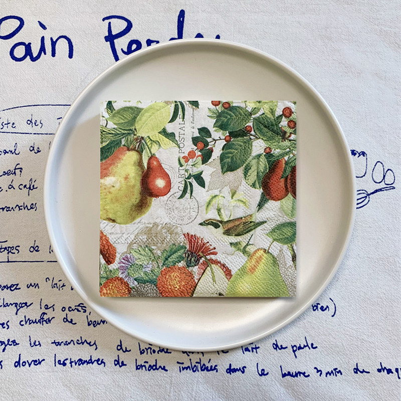 20 stk/pakke blomster vintage retro landlig bord decoupage papirservietter blomsterserviet papirlommetørklæde til festdekorationer