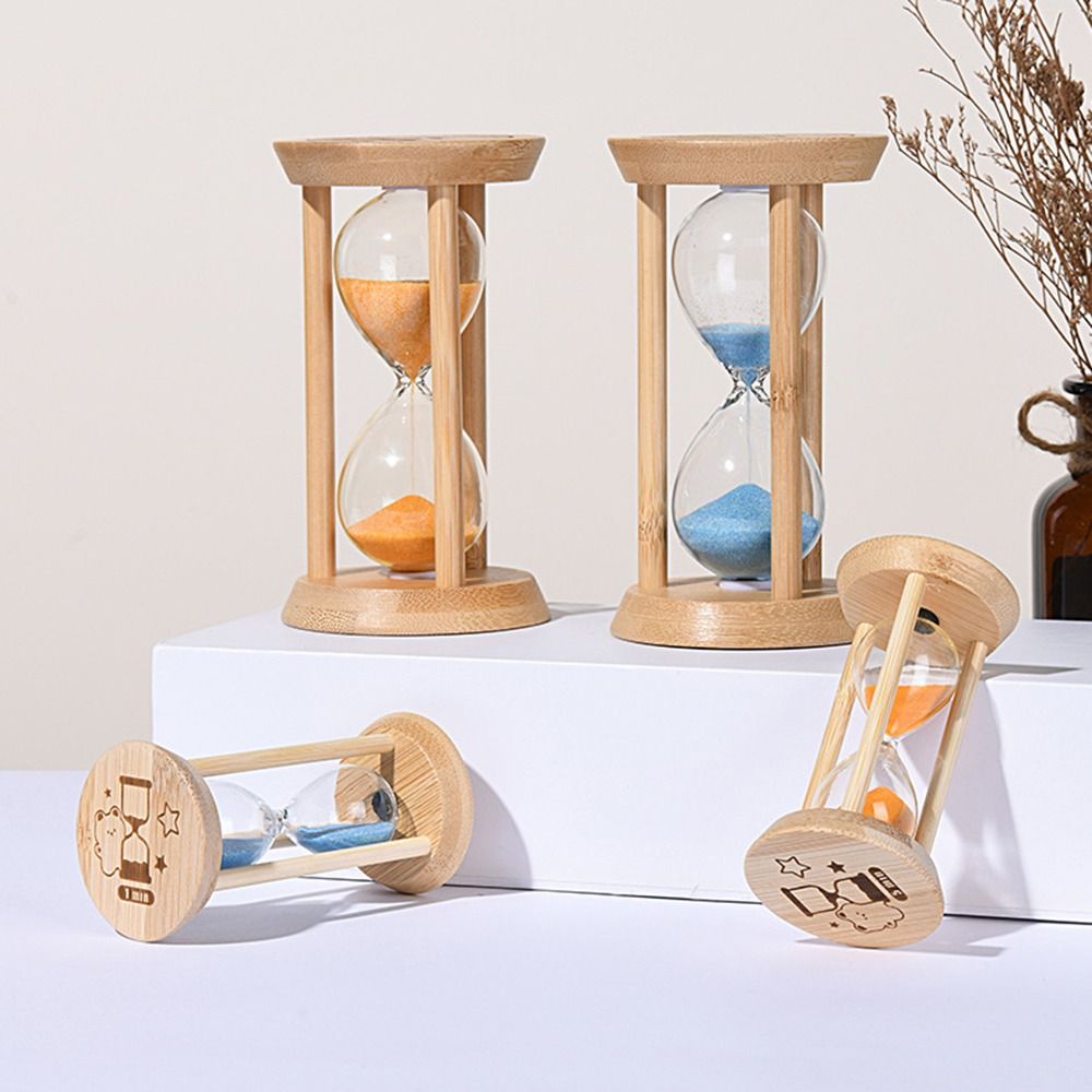 Bamboe Fluorescerende Zandloper 1/10 Minuut Creatieve Lichtgevende Zandloper Geen Elektriciteit Vereist Duurzame Decoratieve Zandklok