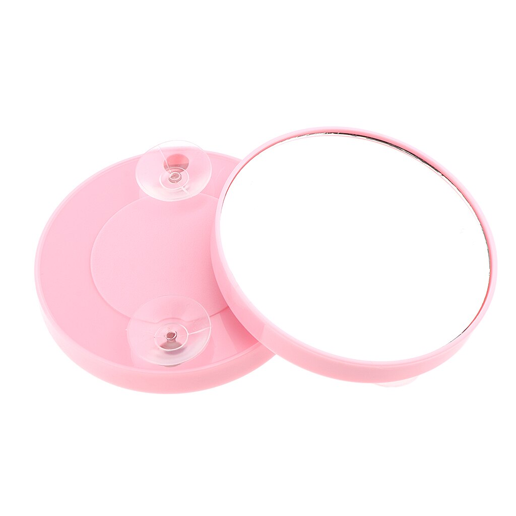 Soporte de pared de afeitado para ducha, espejo con ventosa de maquillaje, aumento de 5 aumentos, 2 uds.: Pink