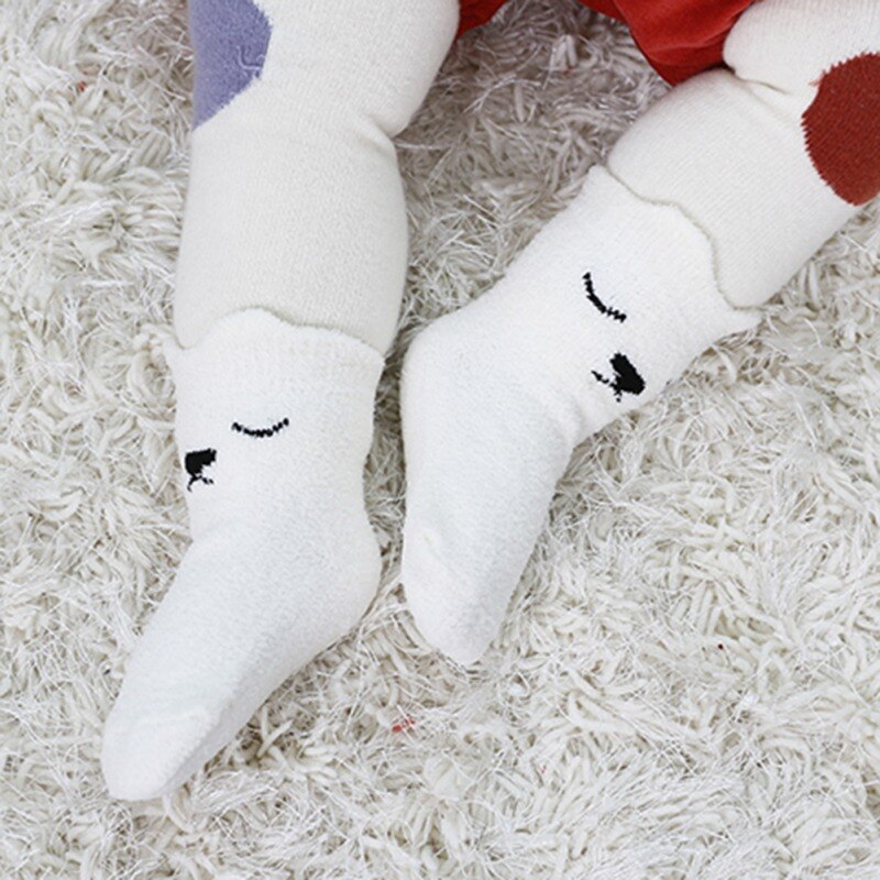 Baby Socks Coral Fleece Newborn Floor Socks Girl Cute Cartoon Pattern Kids Socks 1PCS
