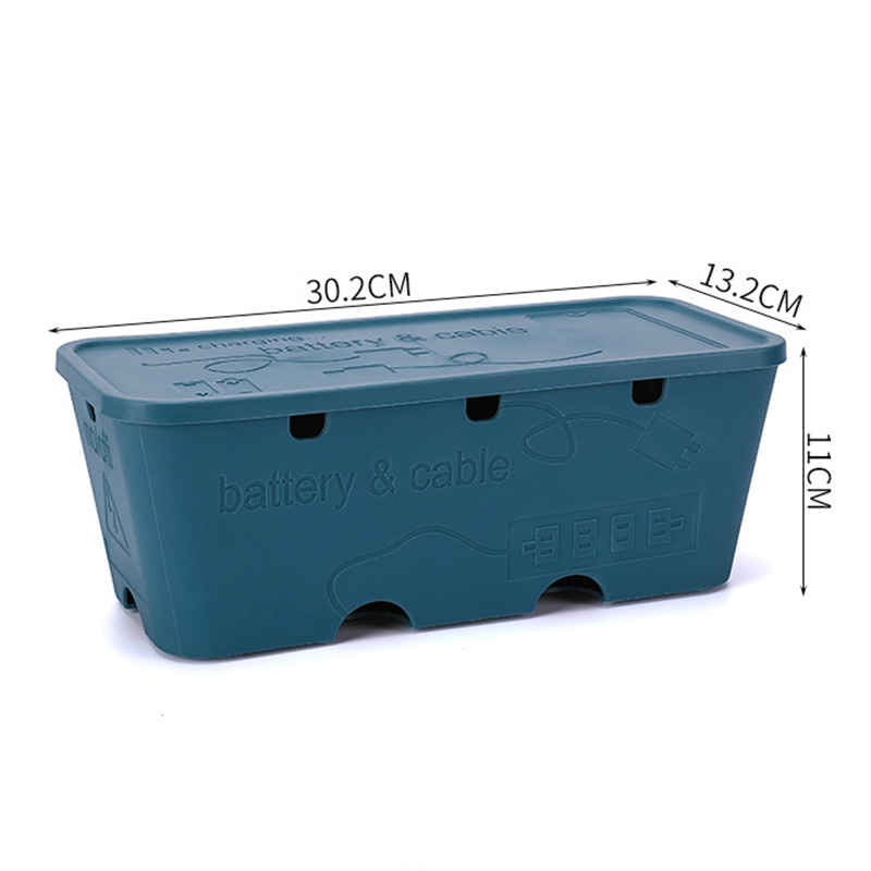 Pojemnik z drutu z tworzywa sztucznego pojemnik robić chowania kabli skrzynka przyłączowa schowek na kable potrzeby domowe Dom dekoracje Organizer: niebieski 2