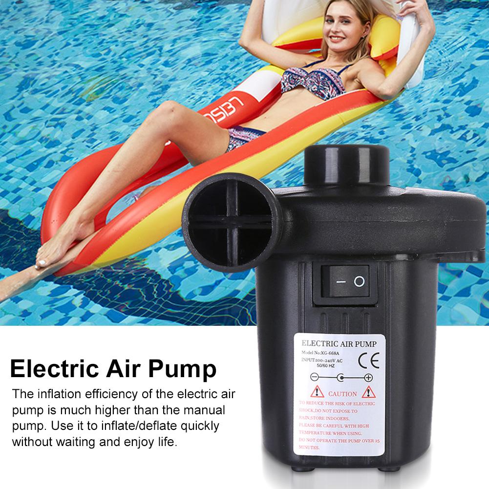Electric Air Pump with 3 Nozzles Portable Quick-Fill Pump Fast Inflator for Inflatable Pool Floats Cushions Air Mattress Boats