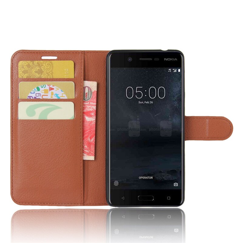 Coque portefeuille de luxe en cuir PU pour Nokia 5, 5.2 pouces, étui de protection à rabat