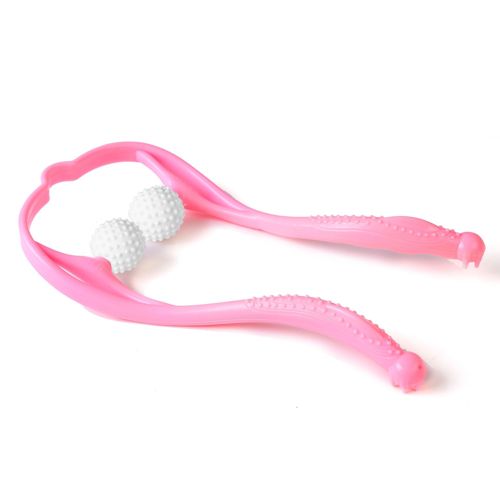 Massaggiatore multifunzione per collo terapia spalla/corpo 4/2 grilletto punto rullo strumento di auto-massaggio allevia la pressione della mano massaggio profondo: 2 Balls-rosa