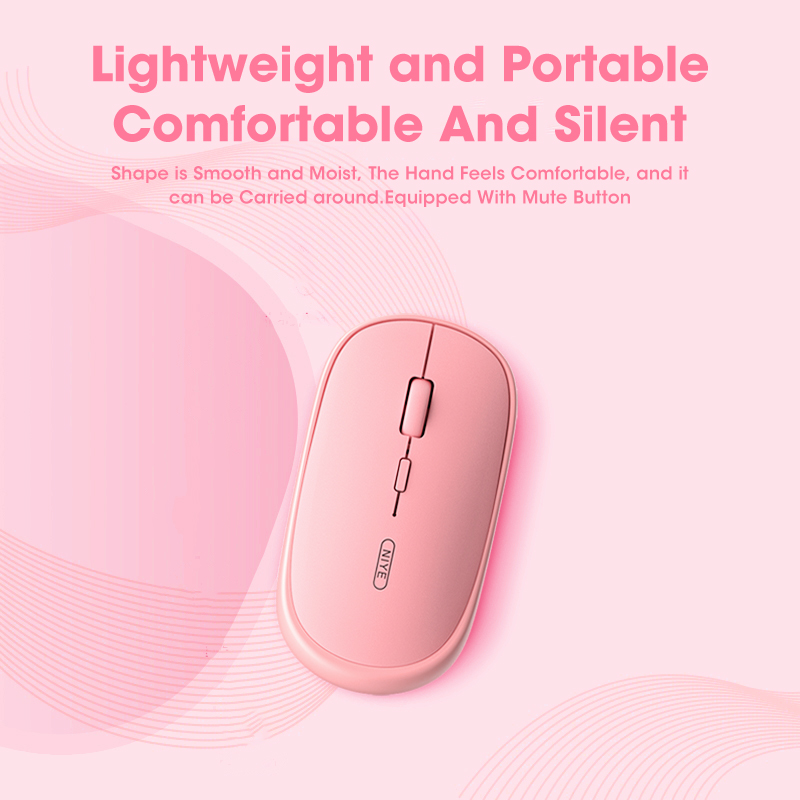 Pink Wireless Mouse 2.4GHz USB Mouse Silent Mute Mice 1600 DPI Adjustable Ergonomic Mice For Laptop PC Computer Home Office