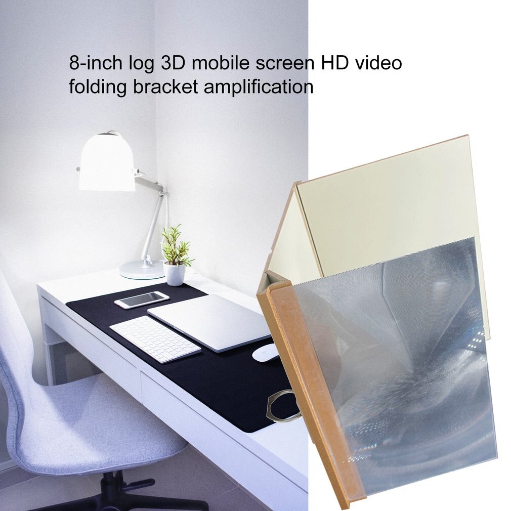 HD Wood Mobile Phone Stand 3D Mobile Phone Screen Zoom Display Amplifier Video Desktop Folding Bracket Amplifier