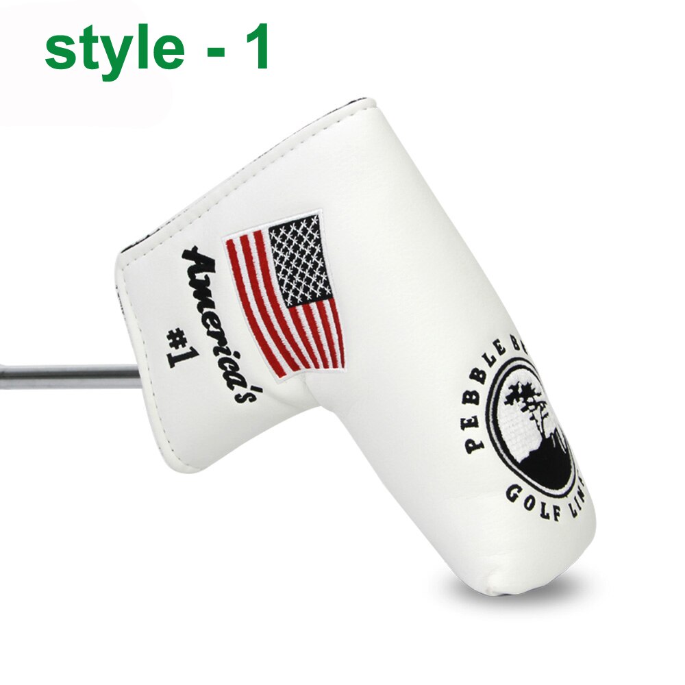 1 pièces universel imperméable à l'eau en cuir PU Golf lame Putter tête couverture protecteur pour accessoires de Golf: style - 1