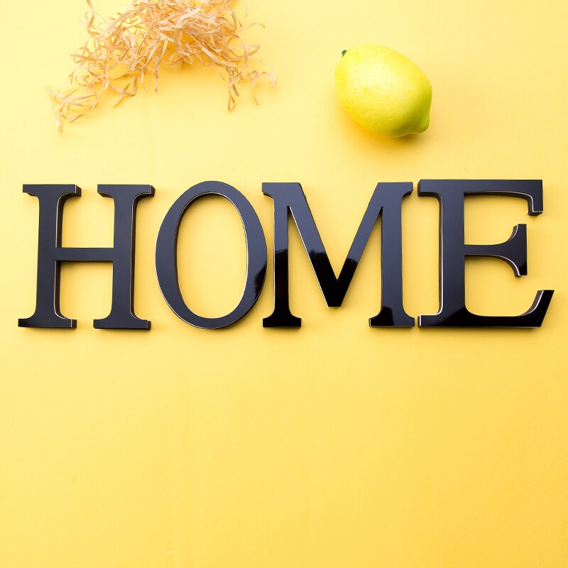 Zwart Engels Letters 3D Spiegel Muurstickers Home Decor Voor Woonkamer Slaapkamer Behang Peel &amp; Stok Spiegel Acryl Poster