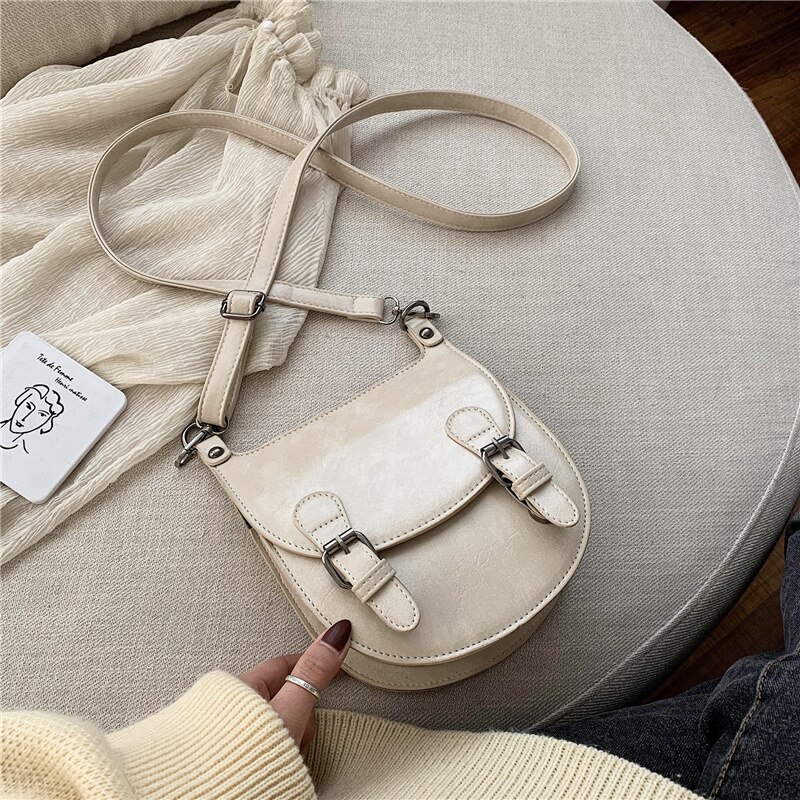 Kleine PU Leder Schulter Bote Taschen Für Frauen Einfarbig Crossbody Reise Handtaschen Dame Kreuz Körper Tasche: Beige