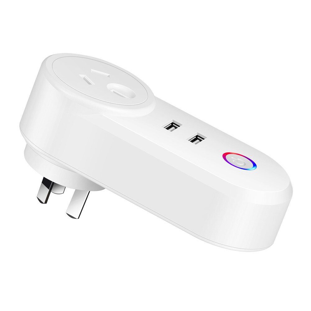Smart Wifi Plug 16A Power Monitor Tuya APP Control Outlet 2 USB Port Smart Life Wifi Works With Alexa Google Assistant: AU type