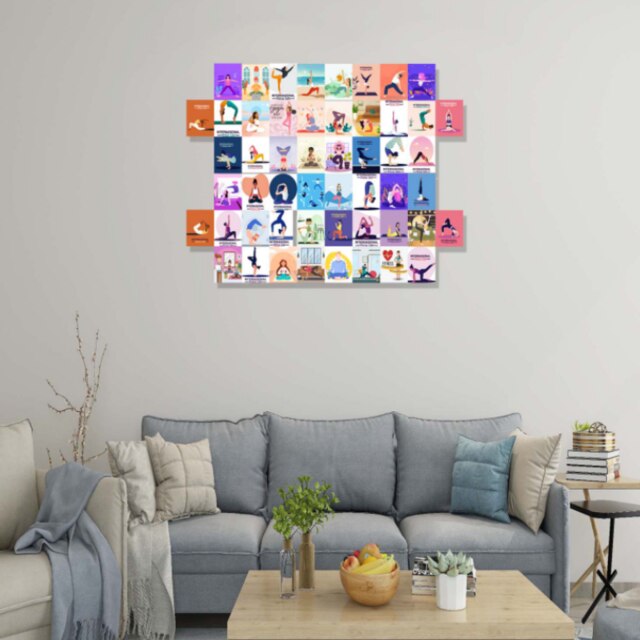 Foto Collage Kit para pared estética fotos 50 Set estilo Instagram habitación decoración Pared de arte para VSCO chicas adolescentes: Yoga Pink