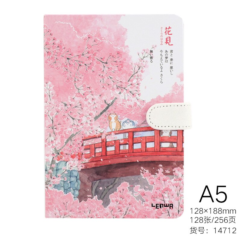 Versheid Sketchbook Mooie Kersenbloesem Sakura Magnetische Gesp Dagboek Notebook A5 Notebook Pagesoffice Notebooks A5 Pagina 'S: E