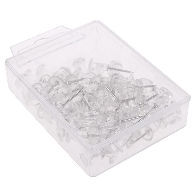 50pcs/set Plastic Transparent Rose Gold Push Pins Thumb Thumbtack Board Pins Drawing Photo Wall Studs Office School Supplies