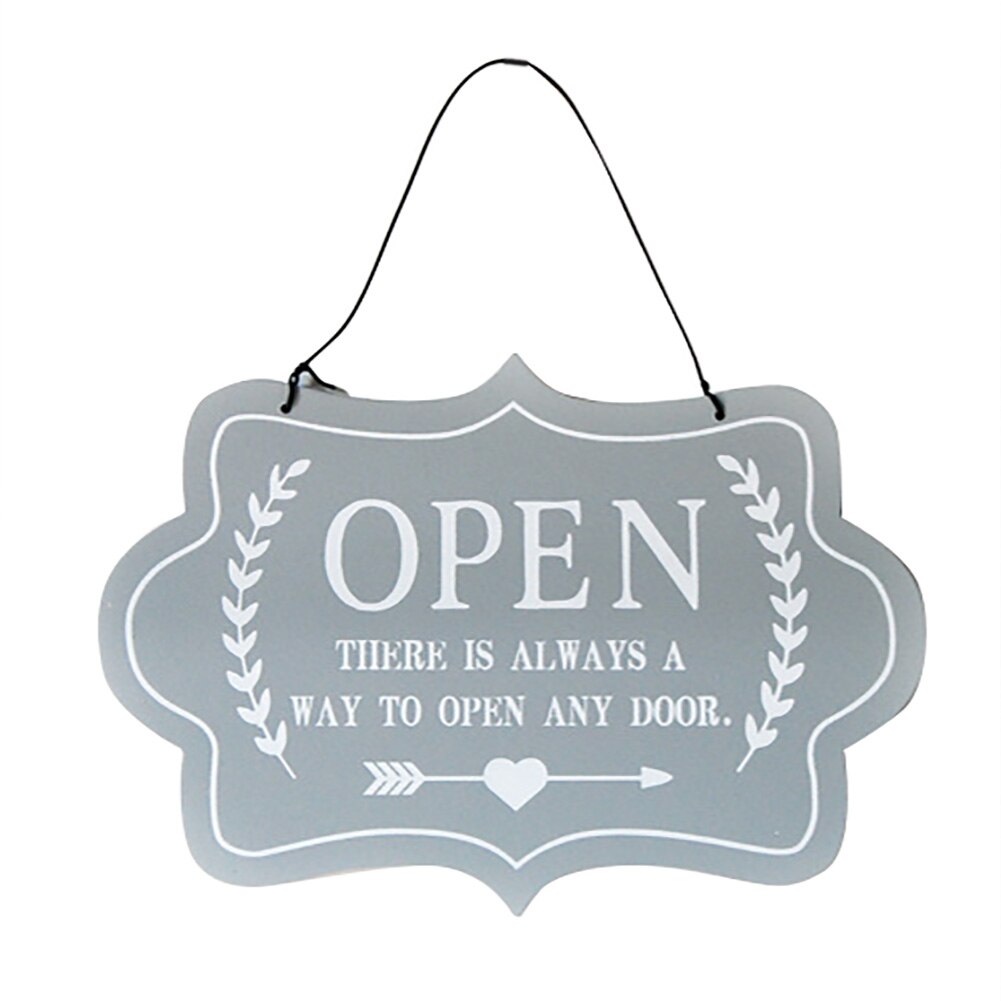 Display Store Greeting Wooden Board Hanging Sign Crafts Window Door Cafe Restaurant Business Notice Decor Double Side Wall: Grey