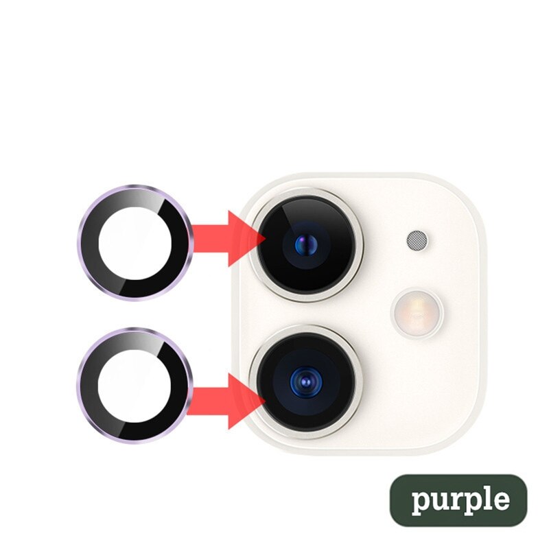 Câmera traseira protetor de tela de vidro + anel de lente de metal para-iphone 12/11 pro max câmera tela protctor para-iphone 12/11 caso: 4NB403243-PL-1