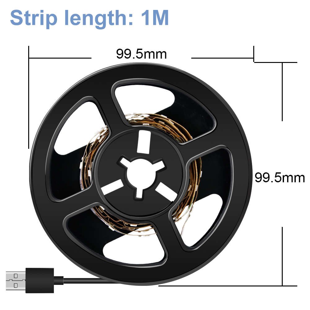 USB Strip LED TV Licht 5 V Flexibele LED Night Lamp Draadloze LED Computer Lint Lichten Garderobe Kast Lamp Backlight verlichtin: 1m 60leds / Warm White
