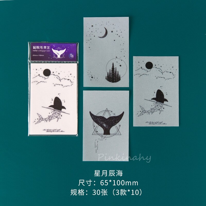 Bos Serie Transparant papier Memo Pad Bloem Brief Note Memo Notepad School Office Supply Papelaria Briefpapier: 8