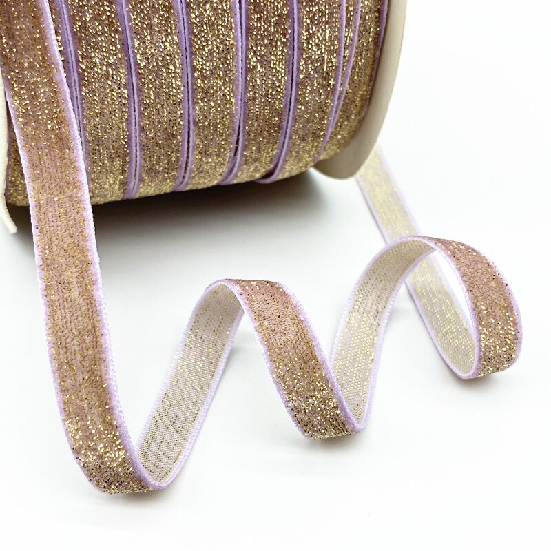 16 Kleuren 10Mm Goud En Zilver Draad Fluwelen Lint Bruiloft Feest Decoratie Handgemaakte Geschenkverpakking Haar Strik Diy: Koper / L