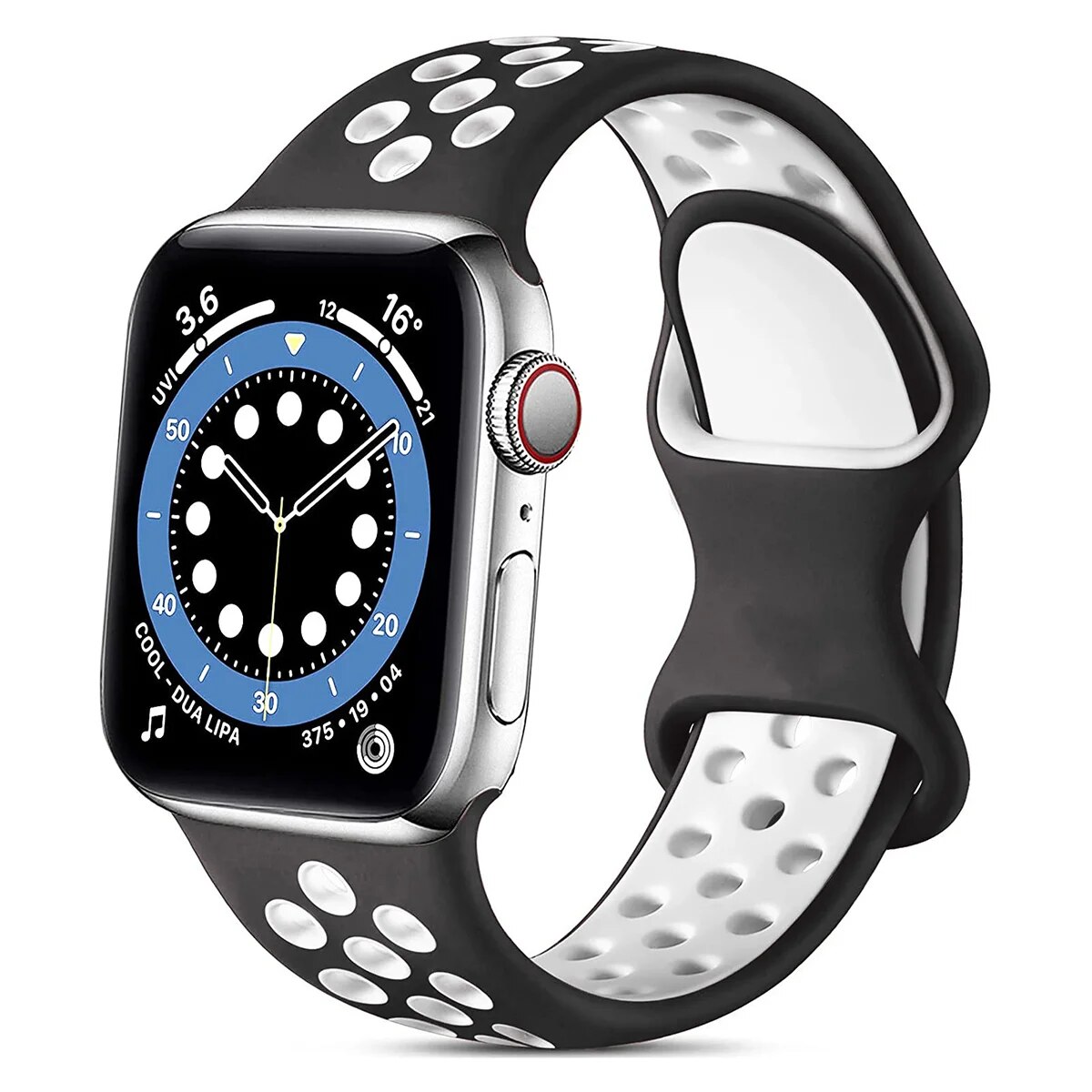Bracelet de montre en silicone de sport de poignet de remplacement double pour la série Apple IWatch