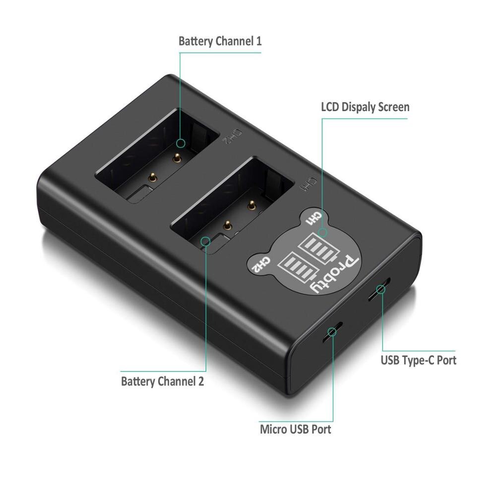 Batería de 1850mah para Nikon EN EL23 EN-EL23, cargador Dual Compatible con Nikon Coolpix P600 P610 B700 P900 S810c