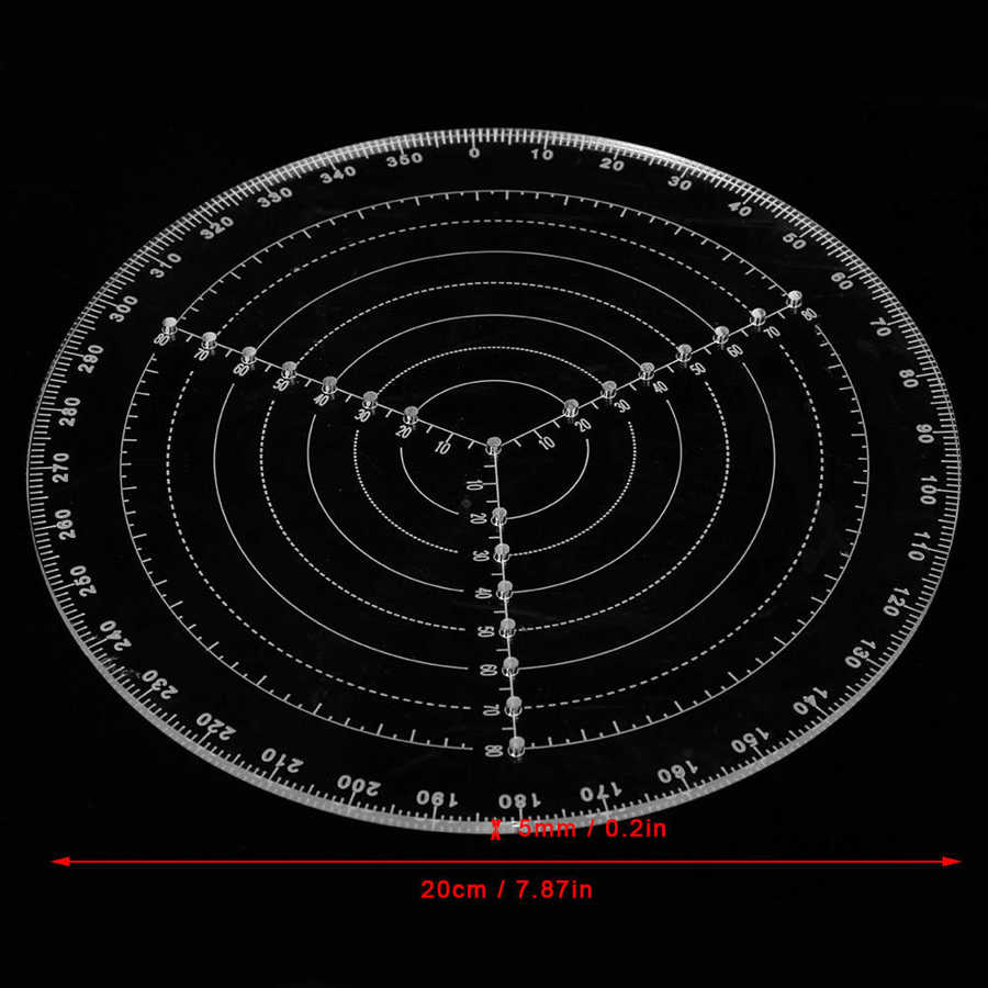 200mm Clear Clear Acrylic Round Center Finder Compass for Wood Turning Drawing Circles Lathe Centering Tool Circle Gauge 5mm