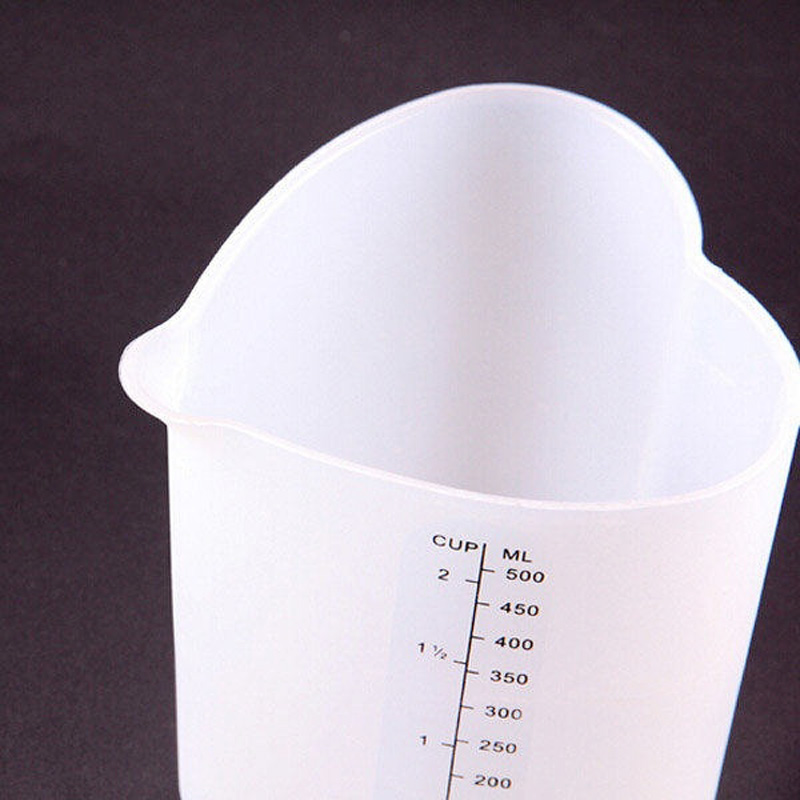 500 Ml Siliconen Maatbekers Heart Shape Thicken Zachte Ovenvaste Flexibele Pinch Giet Cup Cake Bakken Tools JAN88