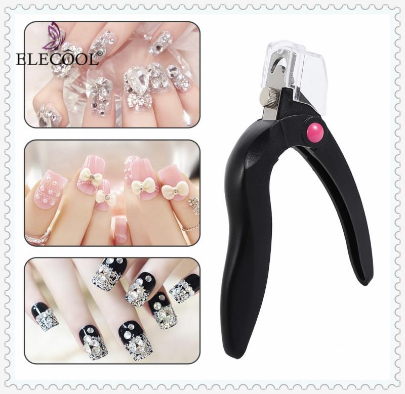 ELECOOL Luxe Rvs Hoofd Nagelknipper Acryl Gel Franse False Nail Tips Cutter Clipper Nail Care Tools