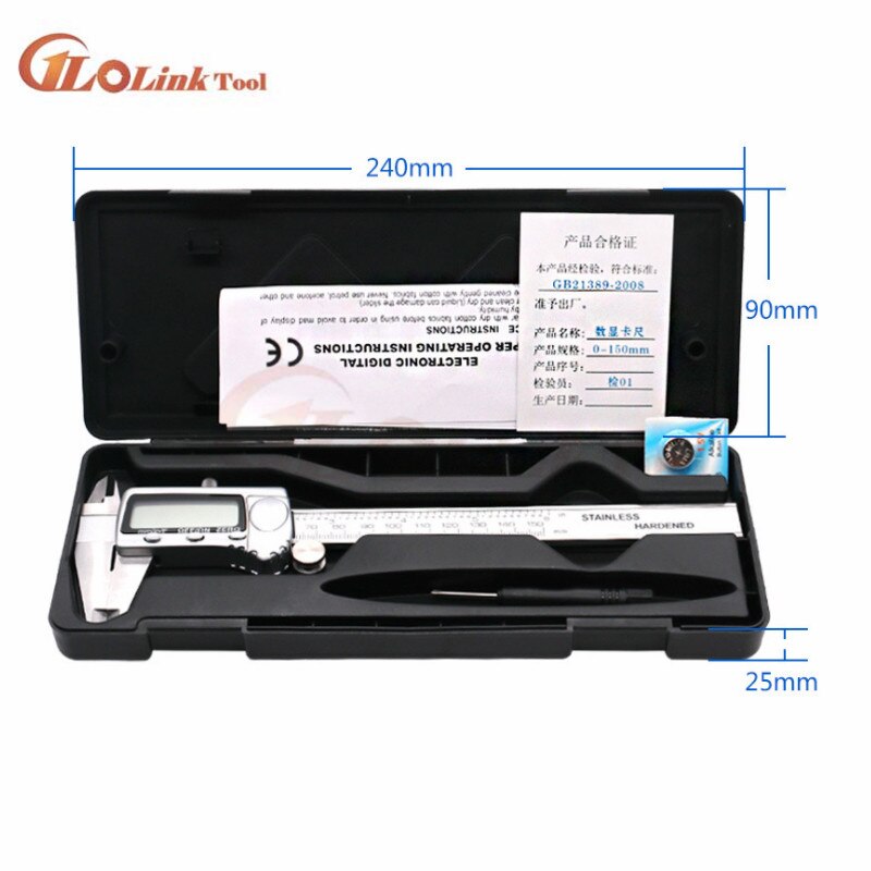 Stainless steel calipers 0-150mm steel digital Metric/Inch/Fraction vernier caliper electronic micrometer measuring gauging tool