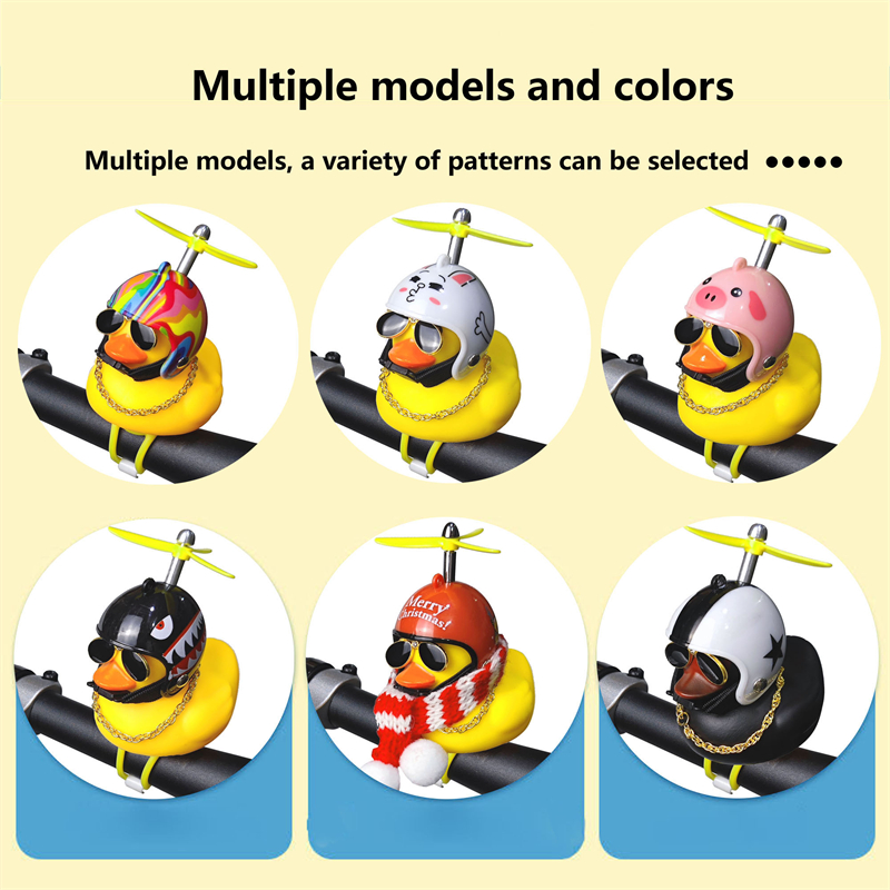 adulte enfants vélo cloche dessin animé petit canard jaune brillant VTT guidon canard tête lumière accessoires