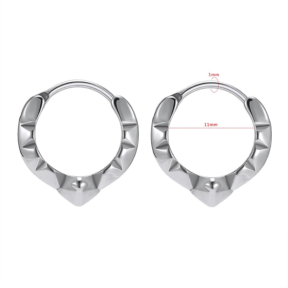 Aoedeli-pendientes de aro de acero inoxidable 316L para hombre, aretes circulares Punk Rock para hombre, joyas góticas, para niños: C