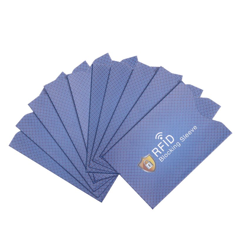 10Pcs Anti Theft for RFID Credit Card Protector Blocking Sleeve Skin Case Cover: Blue