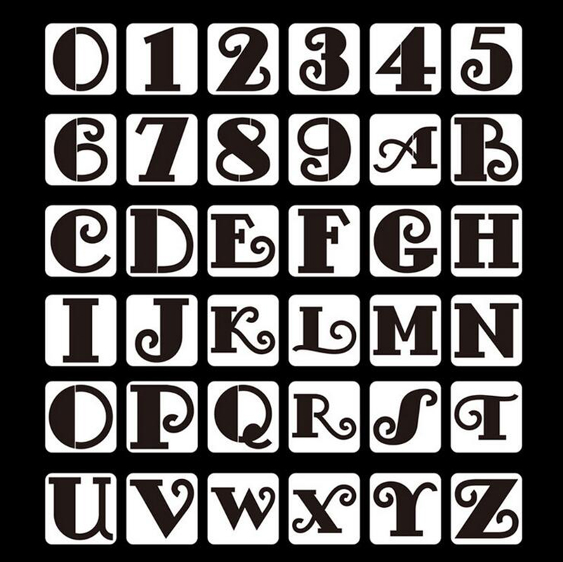 Alphabet and Number Stencils Card Set, Plastic Letter Stencils for Painting Learning DIY Craft Decoration, 4 inches: Number letter