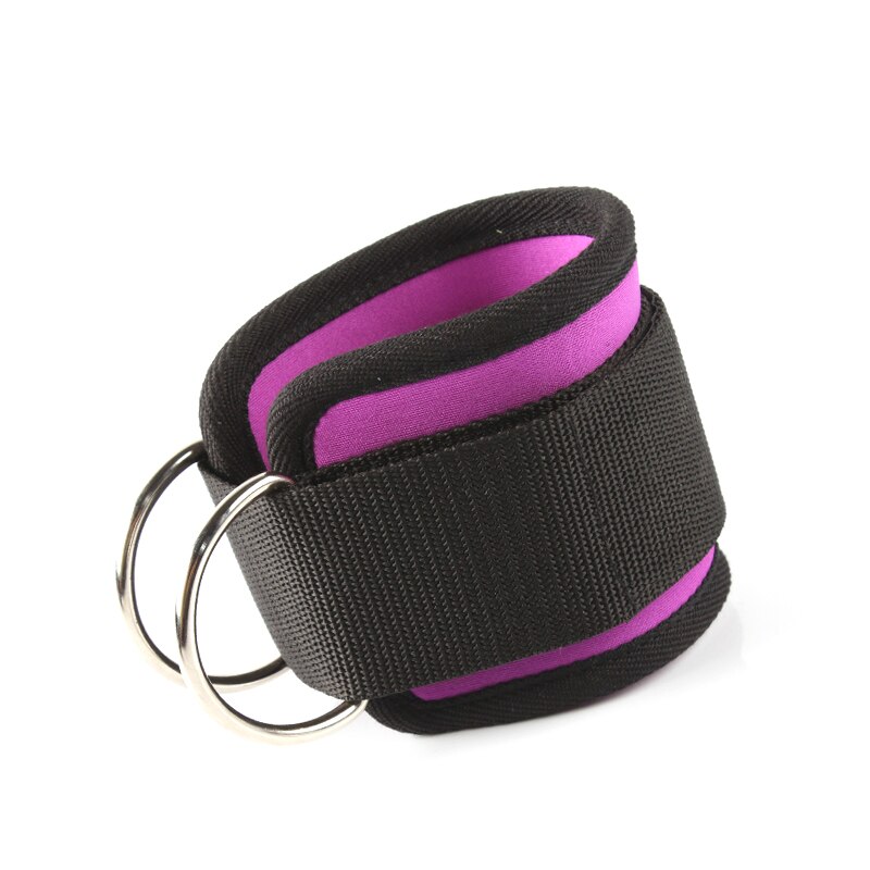1Pcs Kabel Enkelbandjes Voor Kabel Machines Been Oefeningen Dubbele D-Ring Enkelboeien Voor Gym Workouts Glutes benen Sterkte: Plum  1pcs