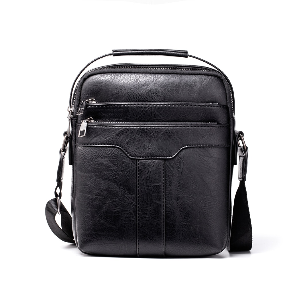 Simpel business dokumentmappe taske læder bærbar taske afslappet mand skuldertasker mandlig crossbody håndtaske: C