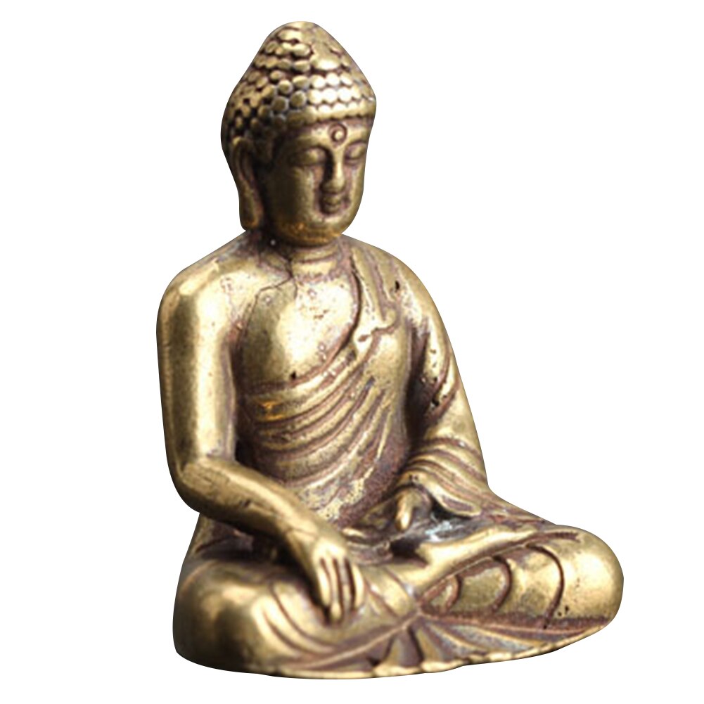 Käsityö meditoiva istuva hahmo veistos kodin sisustuspöytä buddha patsas vuosikerta messinki artware toimisto onnen temppeli