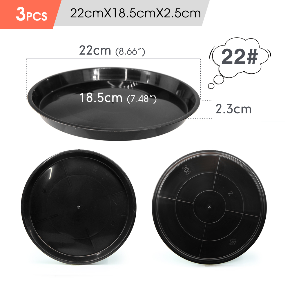 3-5PC Durable Plastic Plant Saucer Brown White Black 14-30cm Round Drip Plant Tray Flower Pot Indoor Outdoor Home Garden Supplie: Clear